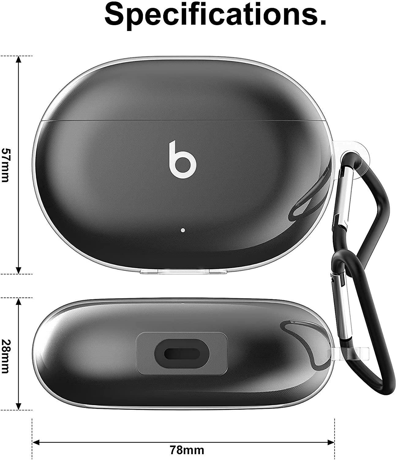 2023 New For Beats Studio Buds+ Case Transparent Shockproof Drop Proof Protective Case Designed for Beats Studio Buds Earbuds