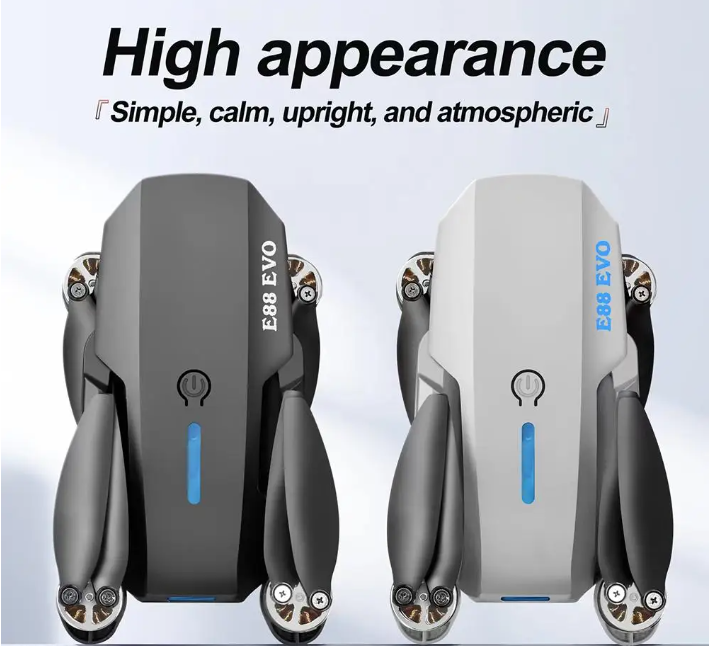 FLH- Mini 2 Drone, Duel Camera , Duel Battery Brashless Intelligent Following UAV Dron Headless Mode Optical Flow Hover Professional FPV RC Drones E88.