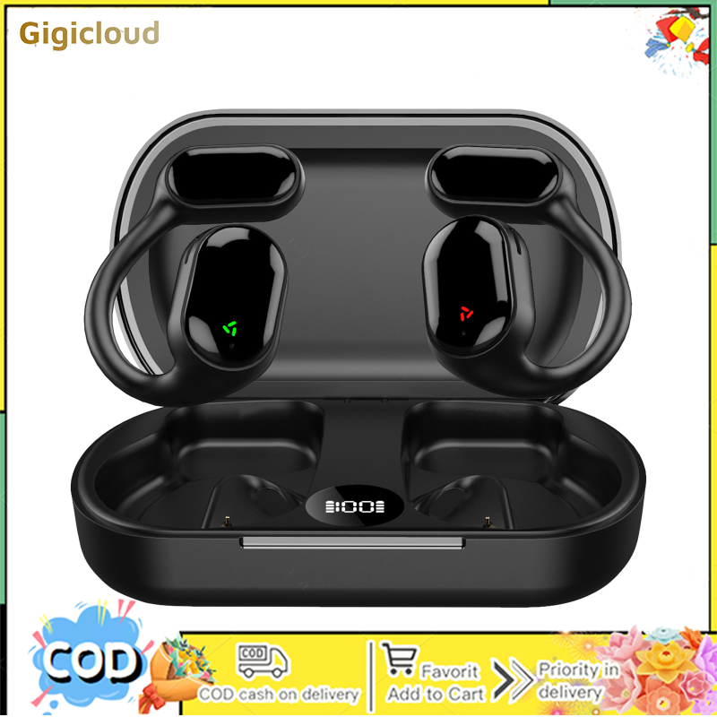 XG33 Open Ear Headphones Air Conduction Earphones Wireless Ear Clip Headset With Charging Case Headphones For Running Cycling