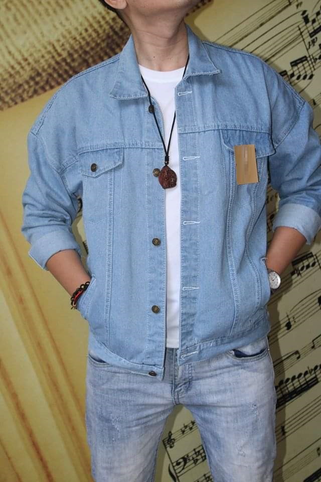 ÁO KHOÁC JEAN XANH NHẠT TRƠN NAM + NỮ ĐƠN GIẢN LUÔN HOT P1-113