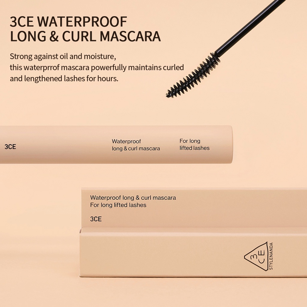 Mascara Chuốt Mi 3CE Waterproof Mega Volume & Long Curl Mascara 7.5g