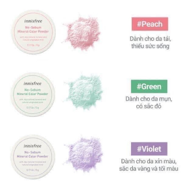 PHẤN PHỦ BỘT INNISFREE NO-SEBUM MINERAL COLOR POWER