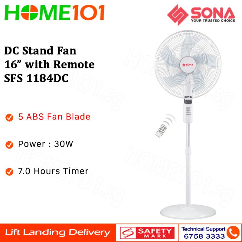 Sona DC Stand Fan with Remote 16" SFS 1184DC Lazada Singapore