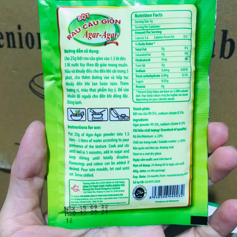 Bột rau câu giòn Agar ROVIN
