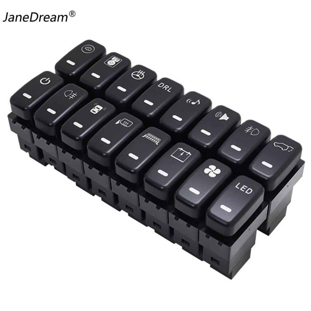 JaneDream Car Power Supply Electronic Trunk Tailgate Automatic Headlight Switch Button For Mitsubishi Zinger Lancer Fortis