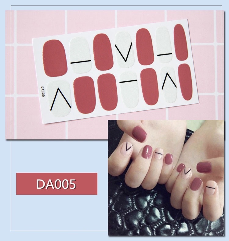 Set miếng dán móng tay nghệ thuật màu xanh (Nail wraps / Nail stickers) P1