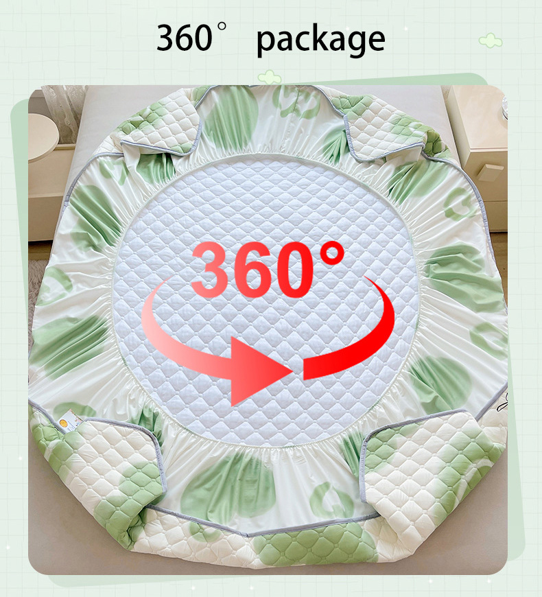 Cotton-padded bedspread A-type thick sanded bedspread Household double-washed cotton mattress protective cover