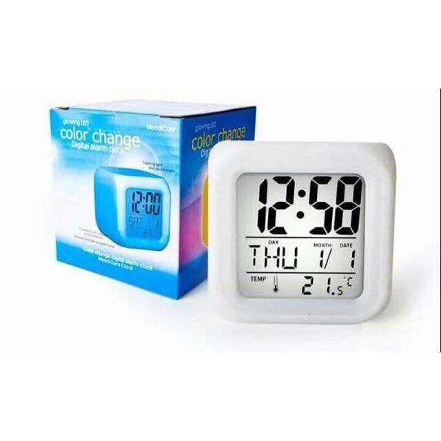 LED Digital Clock Cube Color Change Battery Desk Alarm Clock Cube 7 ...