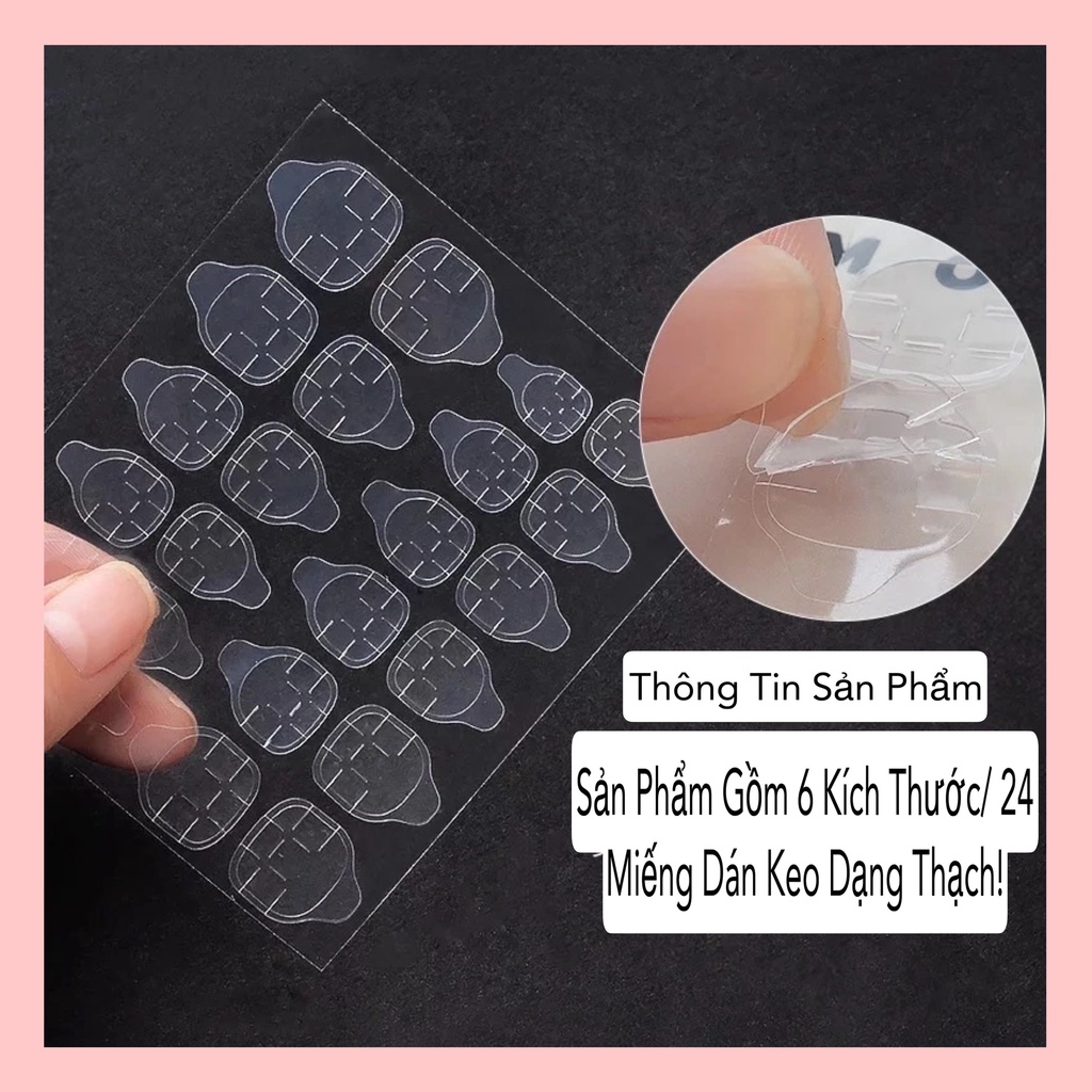 [HCM]Miếng Dán Móng Bộ 24 Miếng Keo Dán Móng Hai Mặt