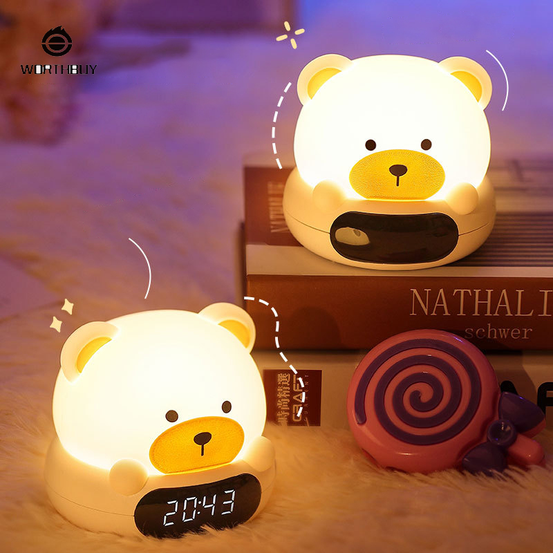 Small night light plug-in charging remote control clock small night light bedroom bedside feeding lamp sleep night use