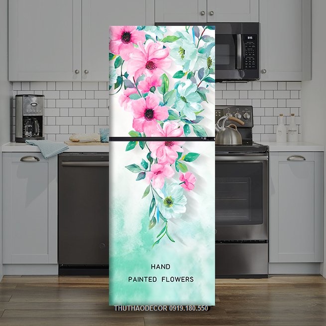 Giấy decal dán tủ lạnh hoa dại dây leo - thuthaodecor