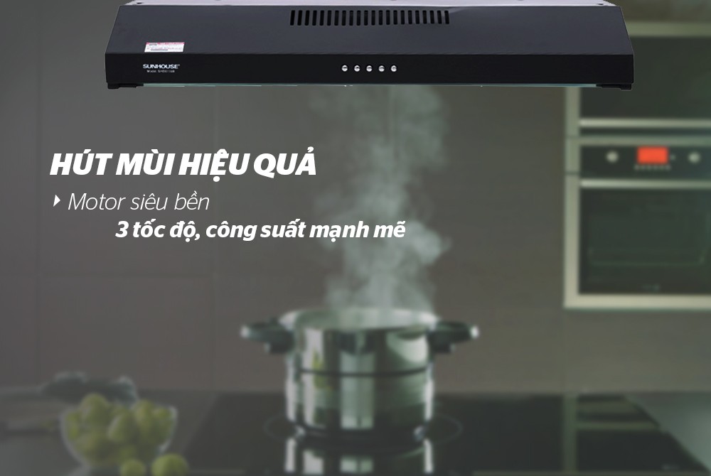 Máy hút mùi vỏ sơn SUNHOUSE SHB6118B