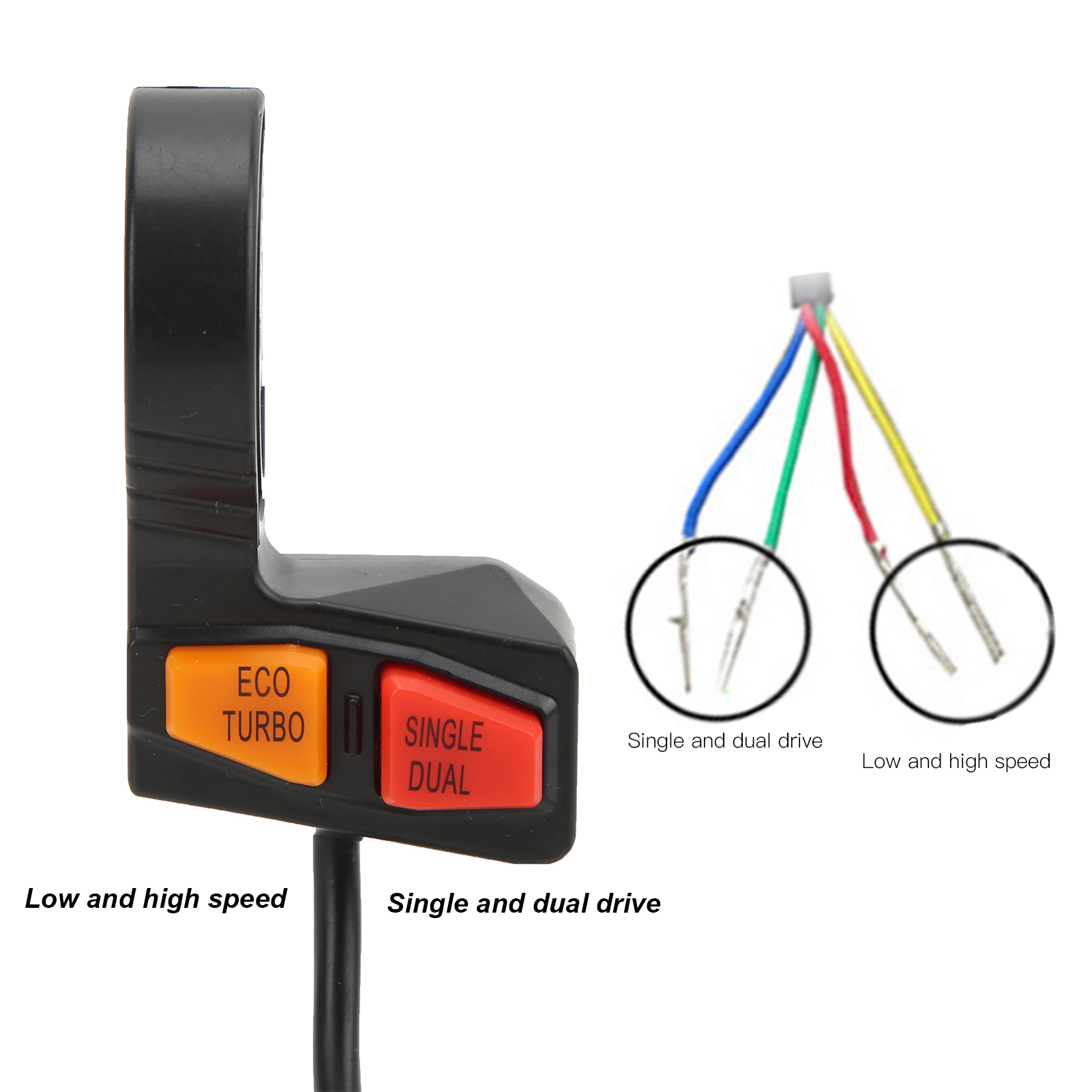 Handlebar Switch Anti Aging Eco Turbo Mode Electric Motorcycle Switch for ATV Scooter