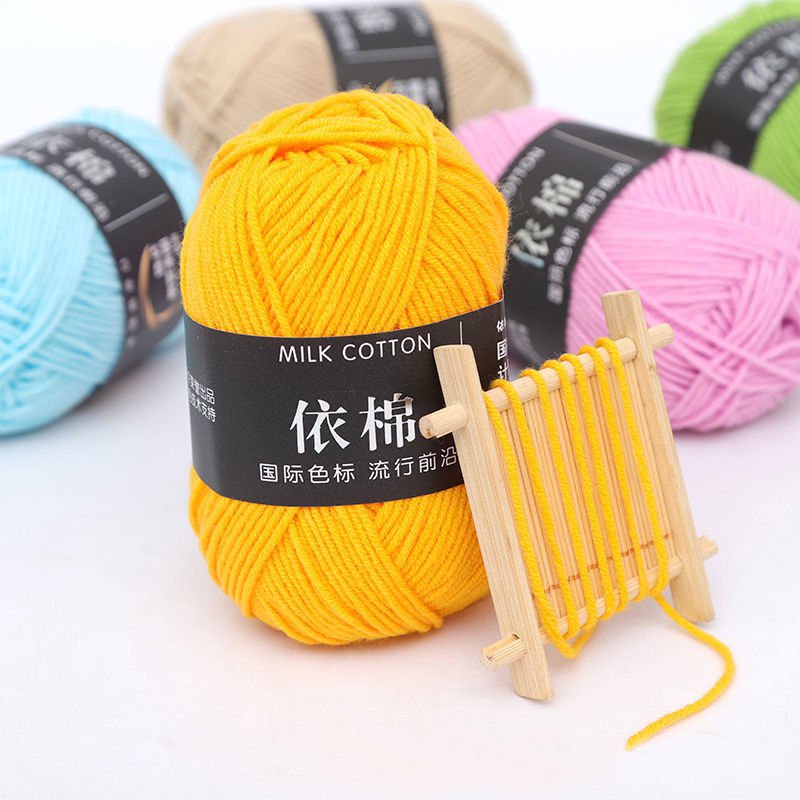 (Bảng màu 1) Len Milk Cotton 50gr mác đen