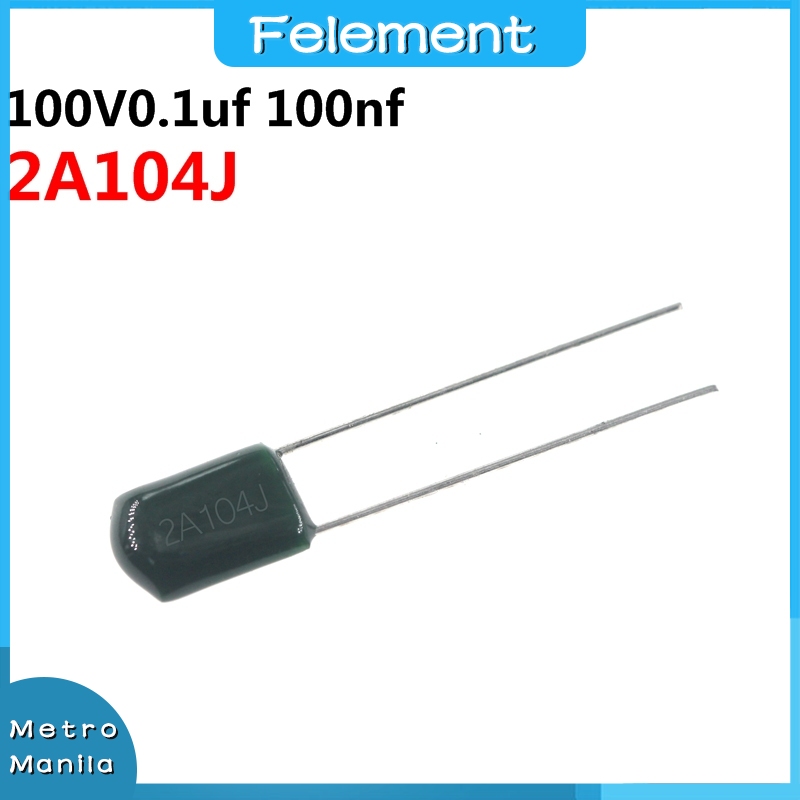 20pcs 2a104j Polyester Film Capacitor Direct Insertion Capacitor ...