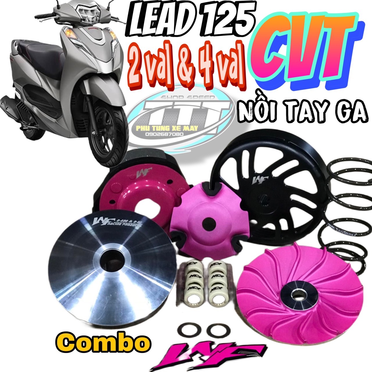 Combo nồi xe tay ga WF - V3  xe VARIO 150 / CLICK 125 / PCX 125 / AIR BLADE AB125 AB150