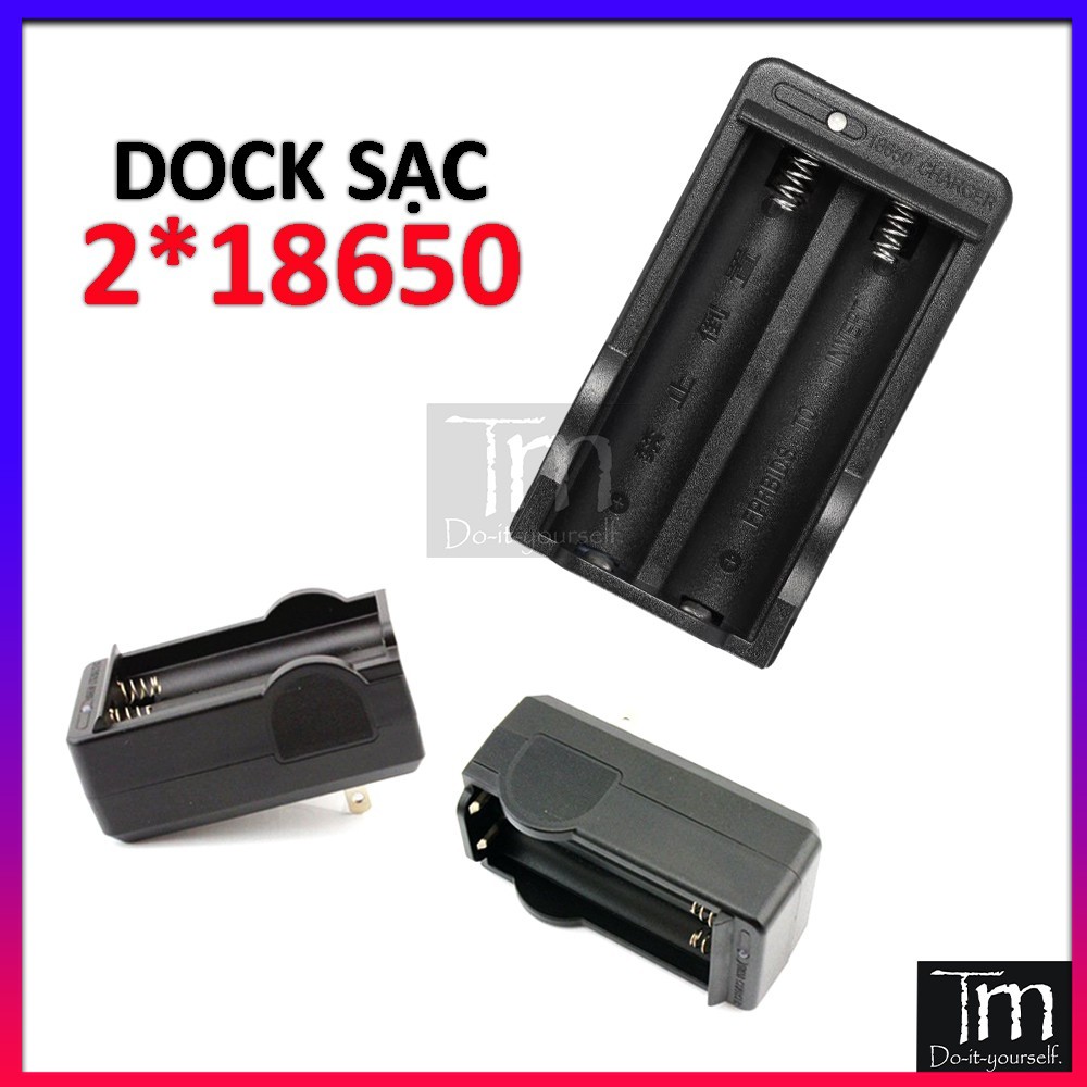 Đế sạc pin 18650 2pin vào 220v