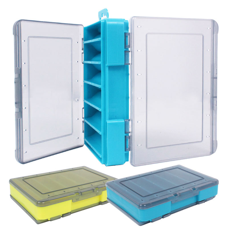 NEW ARRIVAL Double Sided Plastic Bait Jig Storage Box Reversible Lure Case Accessory Boxes