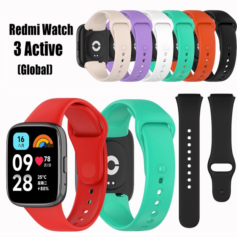 Silicone Strap for Xiaomi Redmi Watch 3 Active strap Soft TPU Replacement Belt for Redmi Watch 3 Watch Band