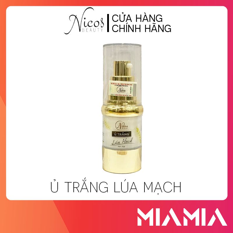 Ủ trắng lúa mạch nikos chính hãng - ủ kích trắng tông da thanh nhi nikos beauty