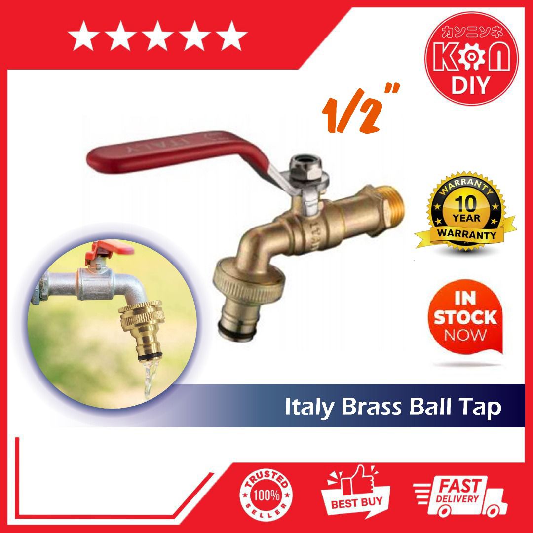 KNNDIY 1/2" ITALY BRASS BALL TAP WASHING MACHINE TAP Lazada