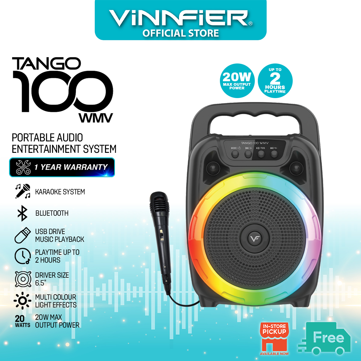Tango 100 Portable Speaker VINNFIER TANGO 100 WMV TWS