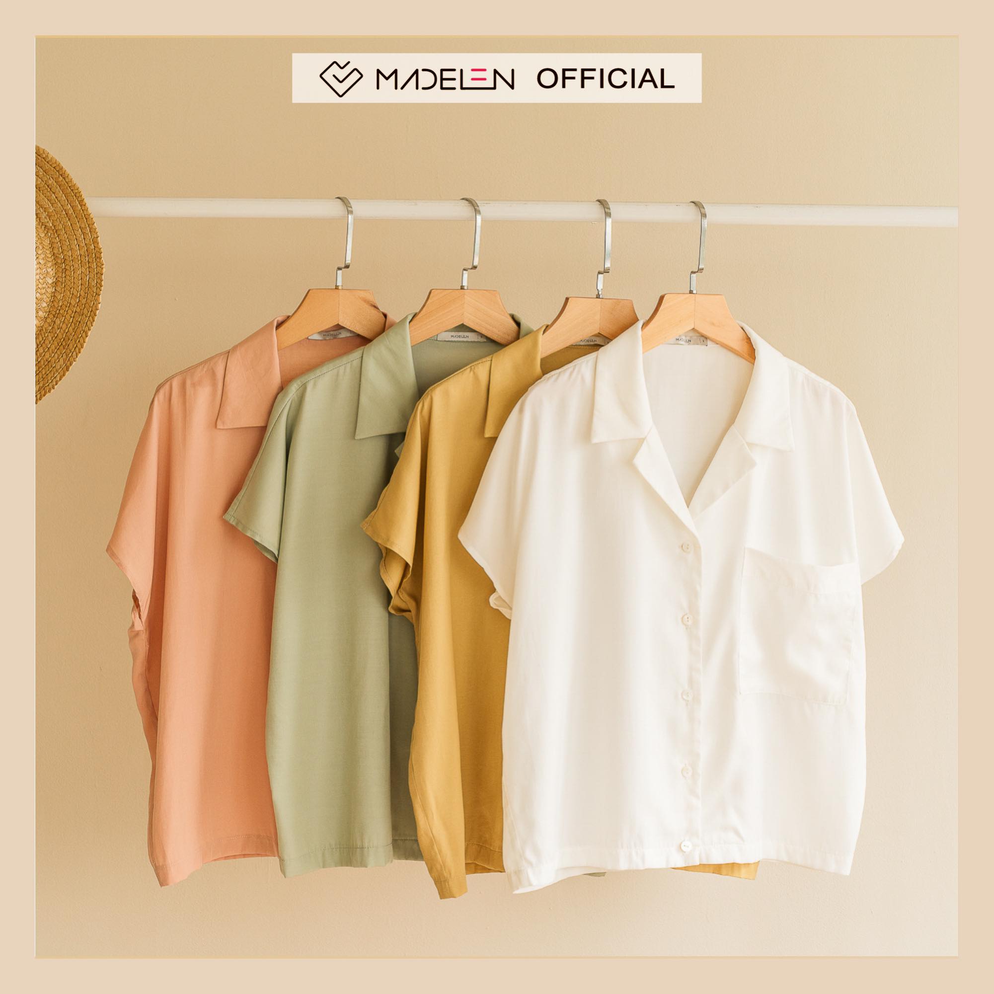 Sơ mi trơn cổ 2 ve madelen