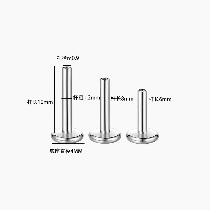 F136 Titanium Alloy Earring Replacement Rod G23 Titanium Base Lip Nail ...