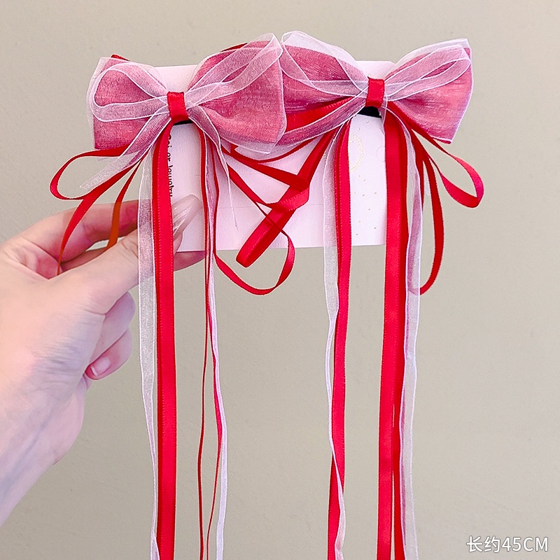 Pvn62259 kẹp tóc nơ tua rua cho bé gái