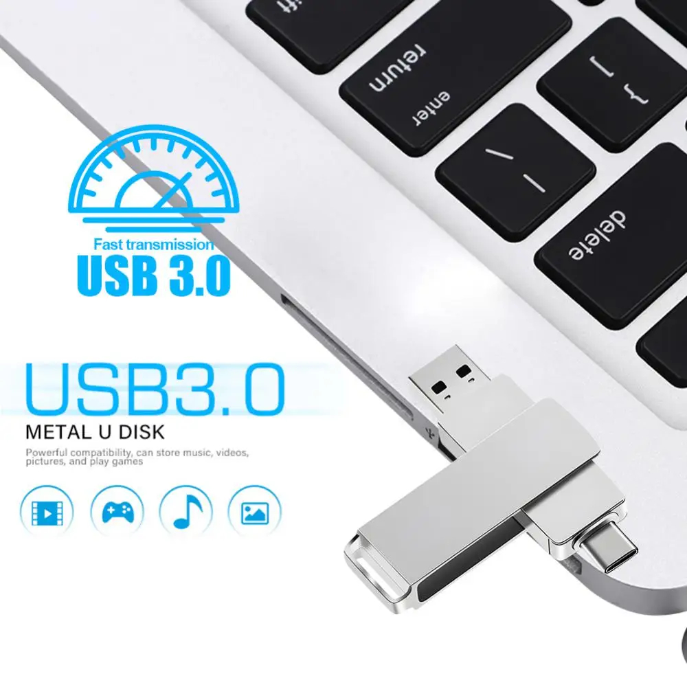 16TB USB 3.0 Flash High Capacity Drives Pendrive 4TB 8TB Usb Drive Portable SSD Memoria Usb Waterproof Flash Disk TYPE-C Adapte.