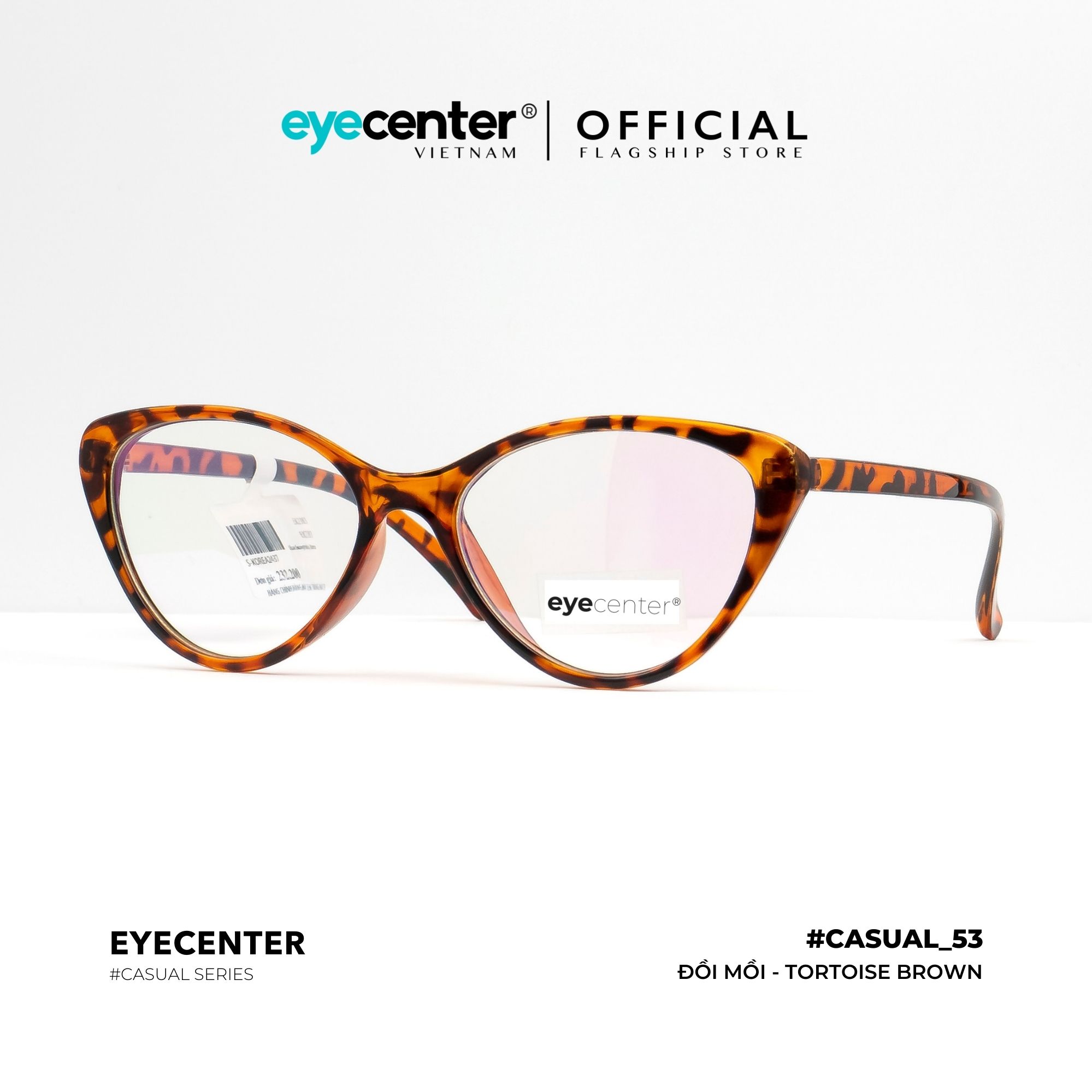 Gọng kính nữ mắt mèo nhựa dẻo chống gãy siêu nhẹ EYECENTER K01 nhựa dẻo chống gãy nhập khẩu by Eye Center Vietnam