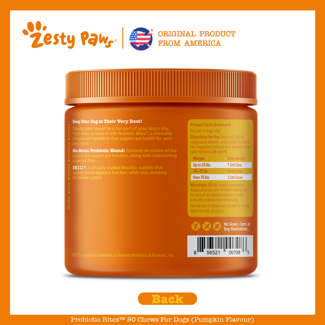 Zesty Paws Probiotic Bites Vị Bí Ngô 90ct
