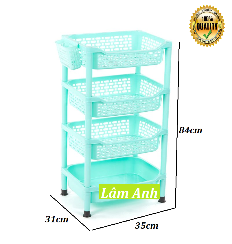 Bộ Kệ Chén 4 Tầng Có Khay Hứng Nước Tiện Lợi Kèm Vắt Đũa Đôi