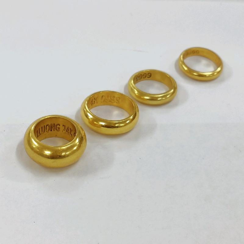Nhẫn khâu trơn đồng vàng 24.K