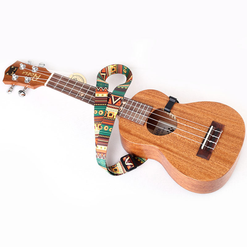 Adjustable Soft Polyester Guitar Ukulele Guitar Acoustic Bass Shoulder Strap Belt Band Hook Strap