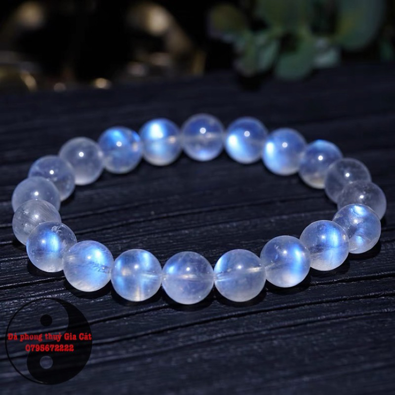 Vòng tay đá mặt trăng moonstone 8A Vip Đẹp siêu ánh siêu trong kiểm định