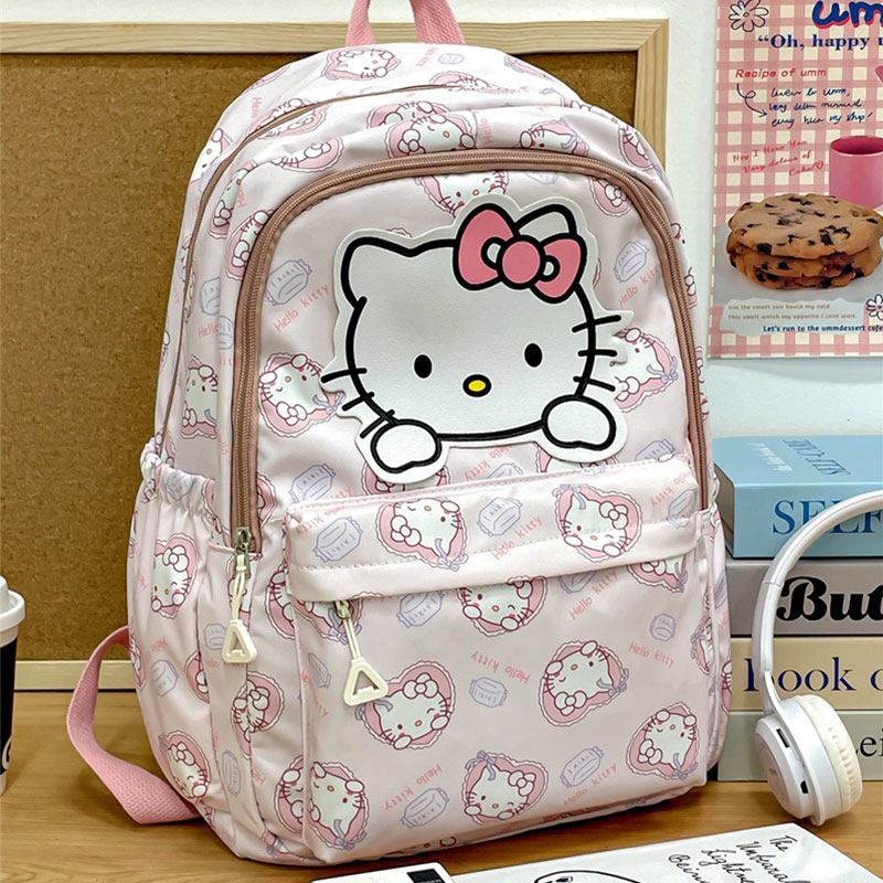 HOBIBEAR student bag New cute cartoon print backpack Large-capacity nylon schoolbag for middle and high school students casual travel backpack