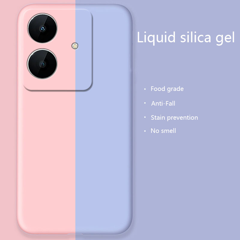 Sroof For Realme Note 60 60x Liquid Silicone Macaron Candy Color TPU Falling and shockproof Soft Phone Case Shell Protector Back Cover.