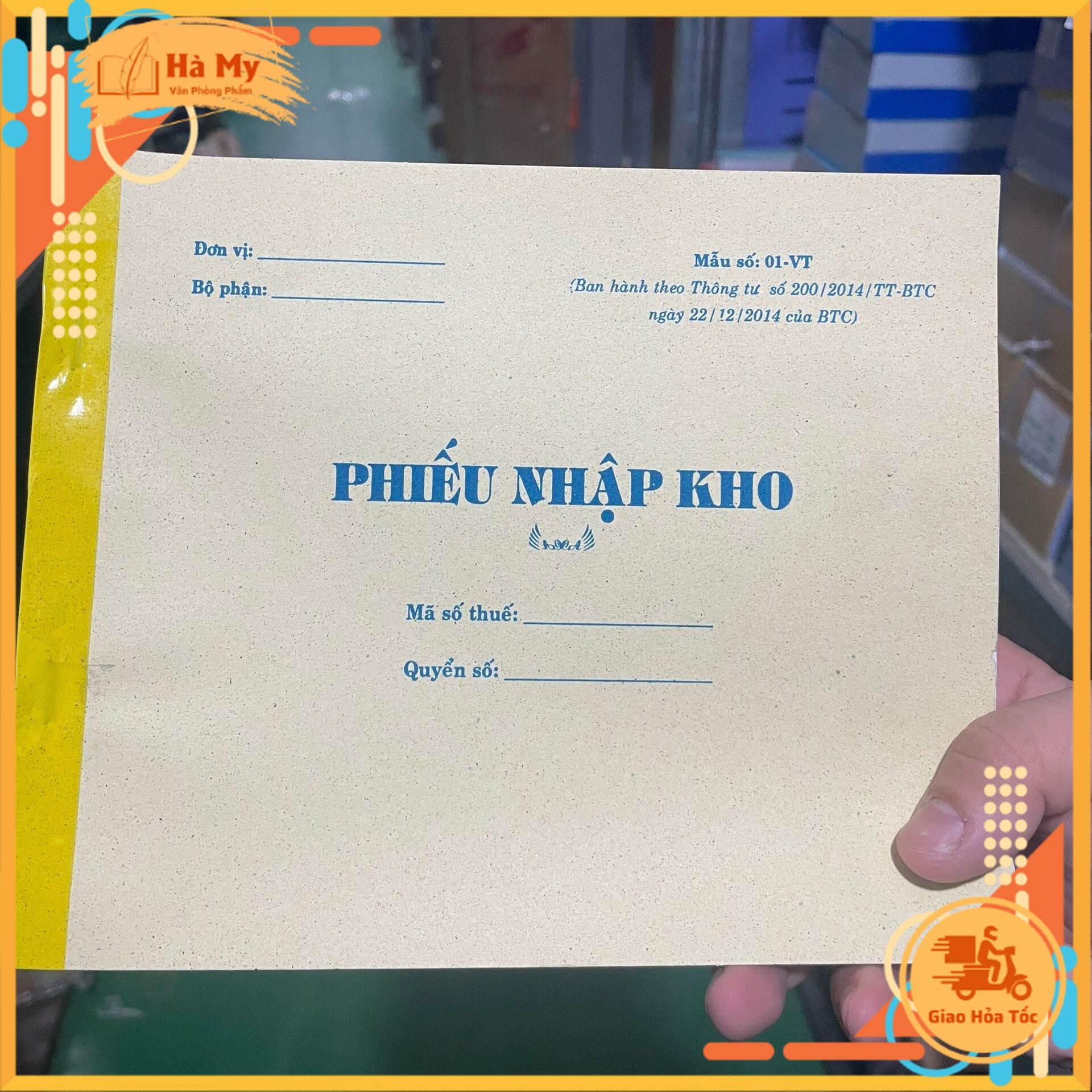 (1 Quyển) Phiếu nhập kho 3 liên A5 (150 tờ) khổ 16x20
