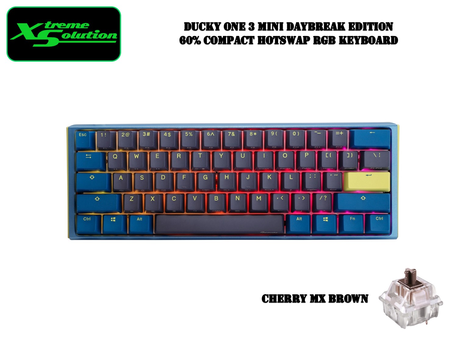 Ducky One 3 Mini RGB Hotswap 60% Mechanical Keyboard - Daybreak