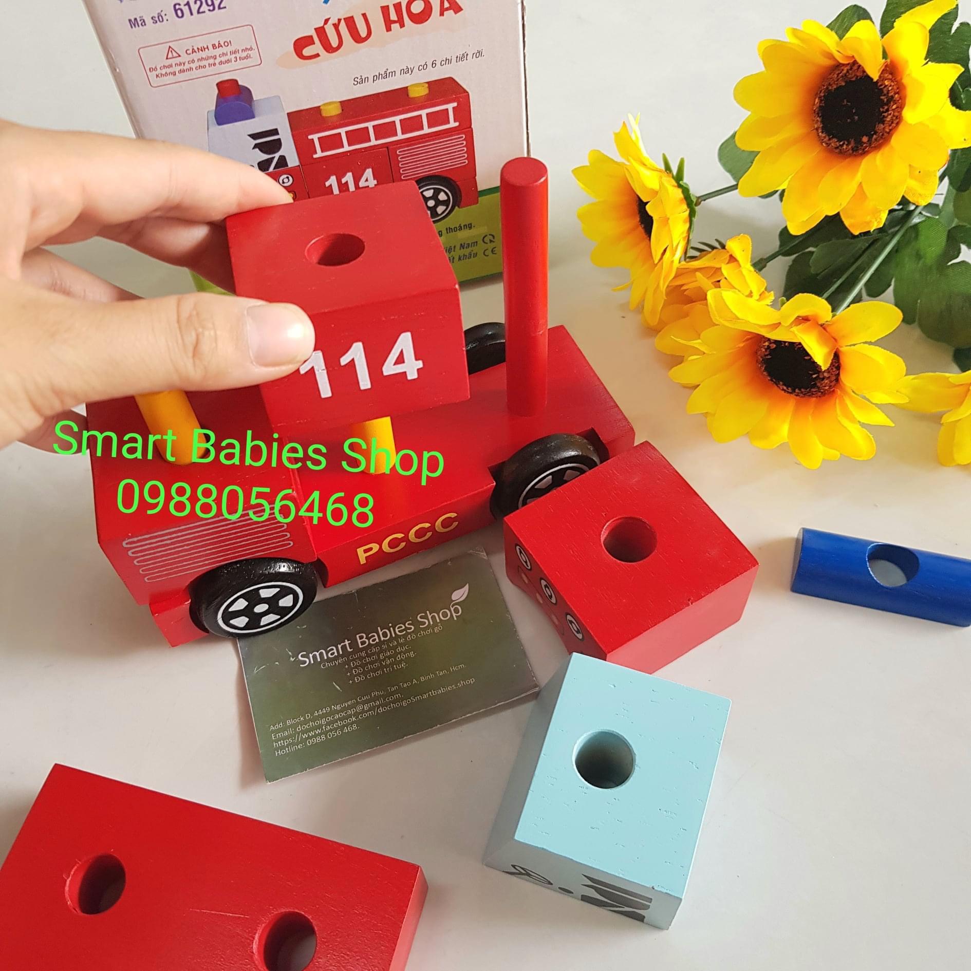 Đồ chơi gỗ Winwintoys - Lắp ráp xe cứu hỏa