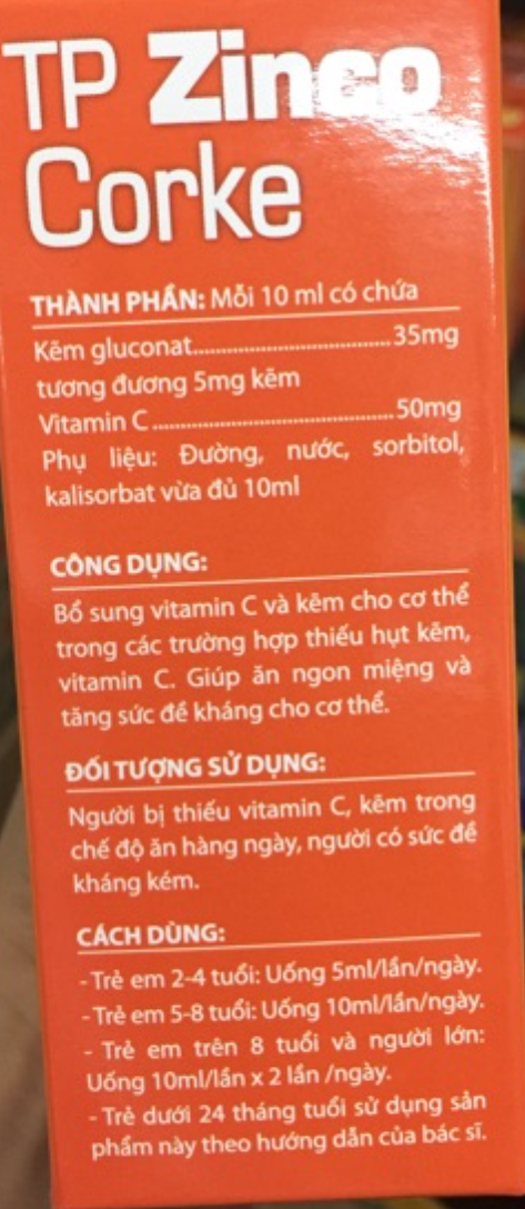 Tăng cường đề kháng TP zinco corke