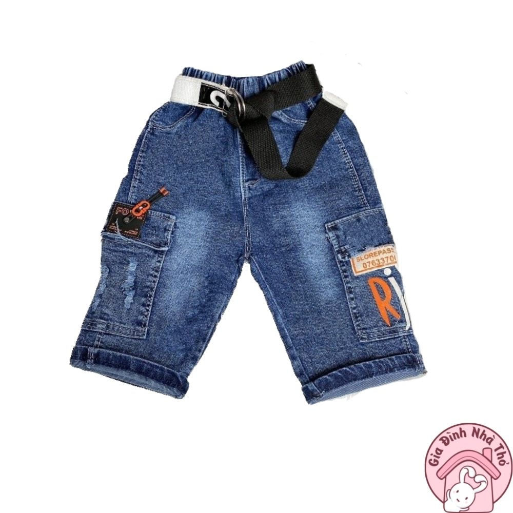 (20-30kg) Quần bò jean bò ngố lửng cho bé trai