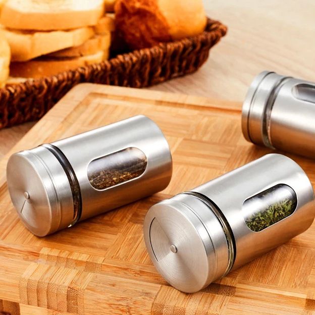 LỌ ĐỰNG GIA VỊ INOX 2 LỚP CÓ LỖ XOAY ĐỰNG TIÊU MUỐI TĂM XỈA RĂNG TIỆN LỢI_lọ đựng tiêu, gia vị, tăm xỉa răng, lo dung tieu, gia vi, tam xia rang