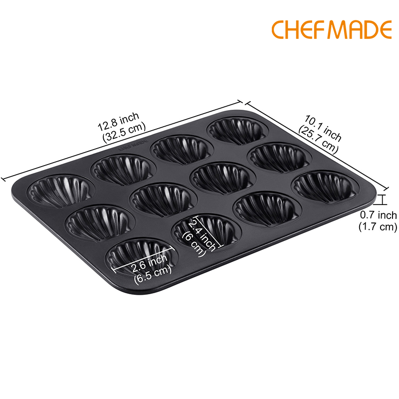 CHEFMADE 17-inch Rimmed Baking Pan, Non-Stick Carbon Steel Cookie Sheet Pan, FDA Approved for Oven Roasting Meat Bread Jelly