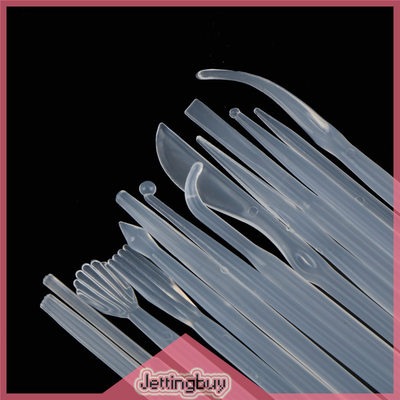 [Jettingbuy] 14Pcs Plastic Clay Sculpting Wax Carving Pottery Tools Polymer Modeling Clay Tools