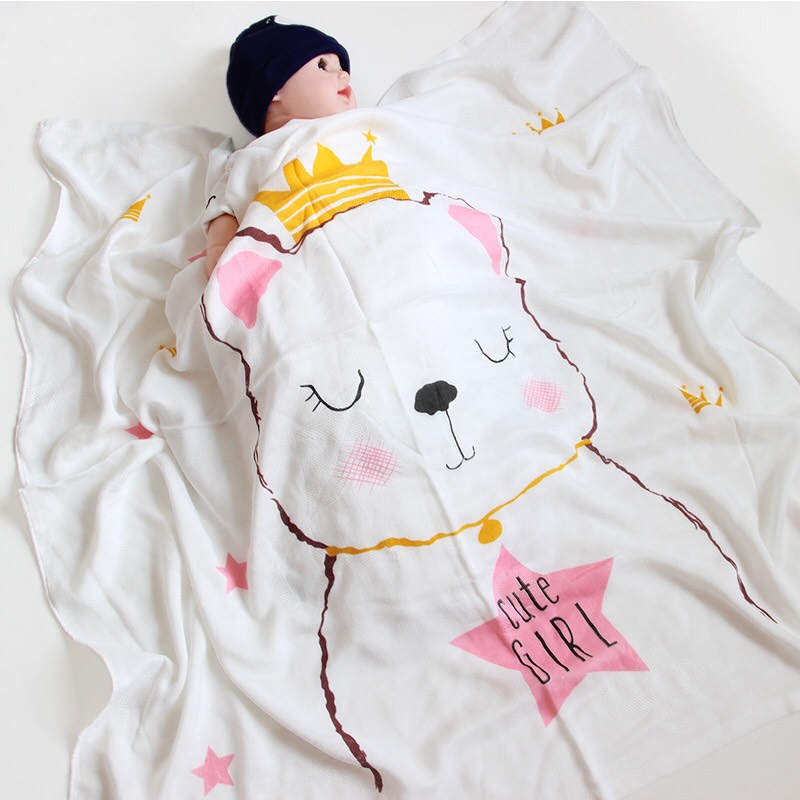 Chăn Lụa cotton Siêu Mềm Mát cho bé yêu