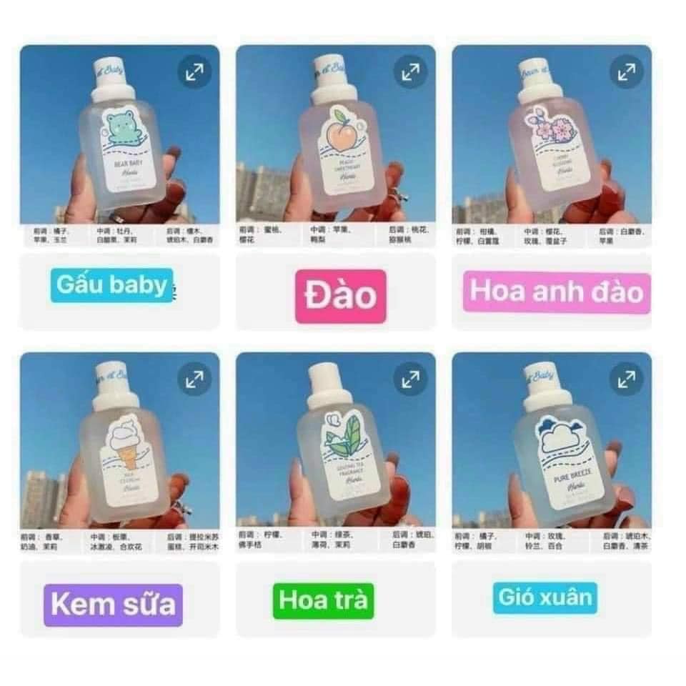 Nước Hoa Gấu Hanlu Baby Bear 50ml đủ mùi bodymist học sinh