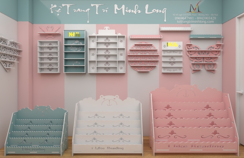 Kệ Sách Gấu 4 tự tháo lắp đa năng