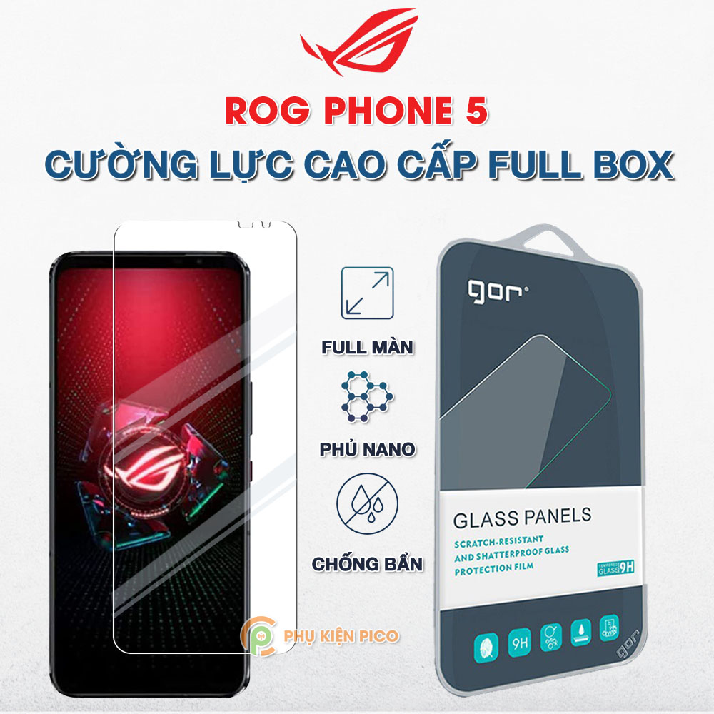 Kính cường lực Rog Phone 5 Pro / Rog Phone 5s full màn hình GOR viền đen siêu mỏng Monqiqi - Dán màn hình Rogphone 5 Pro